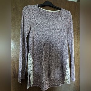 Long Sleeve Heather Red Blouse